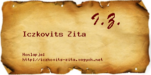 Iczkovits Zita névjegykártya